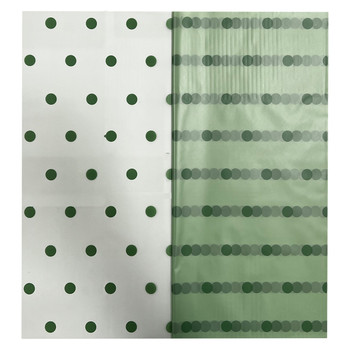 Green Polkadot Floral Wrapping Paper - 20 Sheets