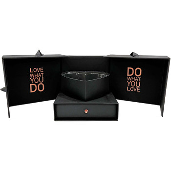 Enclosed Surprise Heart and Drawer Box - Black