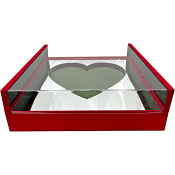 19" Ultra Luxury Acrylic Mirrored Heart Box - Red