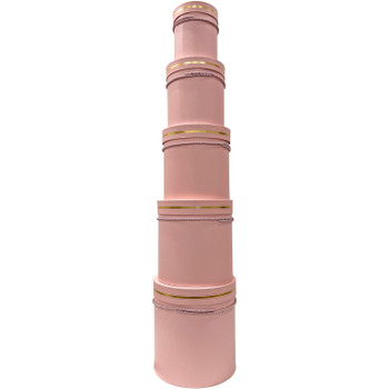 Extra Large Tall Cylinder Floral Box Set of 5 - Pink