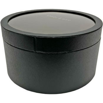 10" Acetate Lid Textured Round Floral Box - Black
