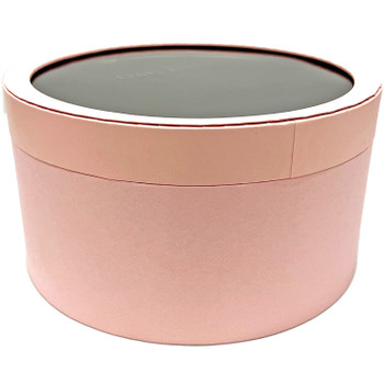 10" Acetate Lid Textured Round Floral Box - Pink