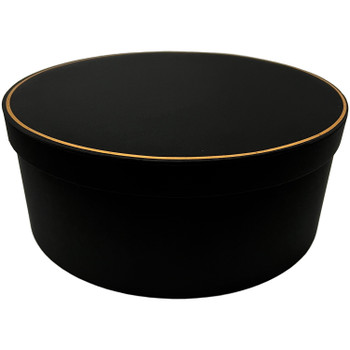 15" XXL Satin Floral Round Box - Black