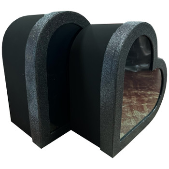 11" Floral Heart Box - Set of 2 - Black