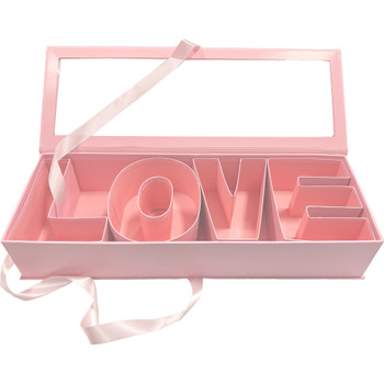 22" Love Enclosed Floral Boxes - Pink