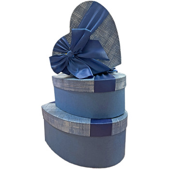 8" Heart Chocolate & Berry Box - Set of 3 - Blue