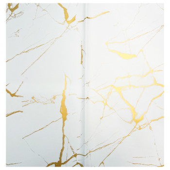 Gold Marbled White Floral Wrapping Paper - 20 Sheets