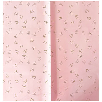 Printed Hearts Pink Floral Wrapping Paper - 20 Sheets