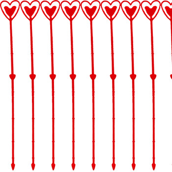 13” Heart Shaped Card Holder Picks - 80 Pieces - Red