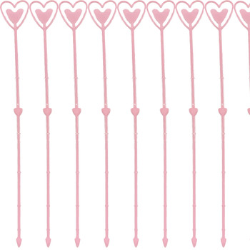 13” Heart Shaped Card Holder Picks - 80 Pieces - Pink