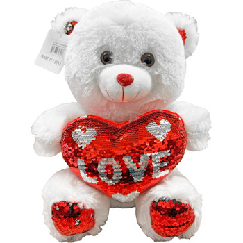 14" Sequin Love Heart Teddy Bear