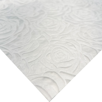  Woven Rose White Floral Wrapping Paper - 20 Sheets