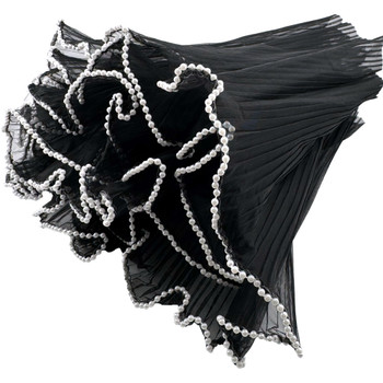Pearl Edge Lace Bouquet Wrap - 12” x 4.5 Yards - Black