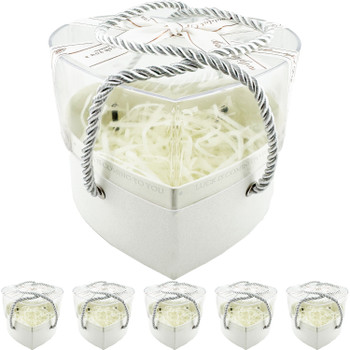 4.5" Acrylic Heart Gift and Floral Boxes - 6 Pack - White