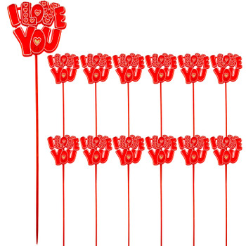 I Love You Floral Arrangement Picks - 12 Pieces