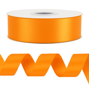 1.5" Single Face Satin Ribbon - Orange - 50 Yards