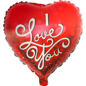 18" I Love You Heart Mylar Foil Balloon - 10 Pieces