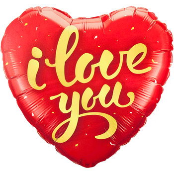 18" Red I Love You Heart Mylar Foil Balloon - 10 Pieces