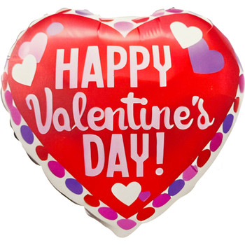 18" Happy Valentines Day Mylar Foil Balloon - 10 Pieces