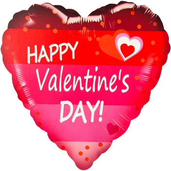 18" Happy Valentines Day Mylar Foil Balloons - 10 Pieces