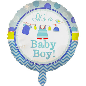 18" It's a Baby Boy Mylar Foil Balloon - 10 Pieces