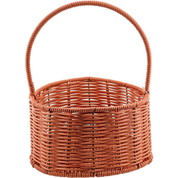 7" Decorative Woven Basket with Handle
