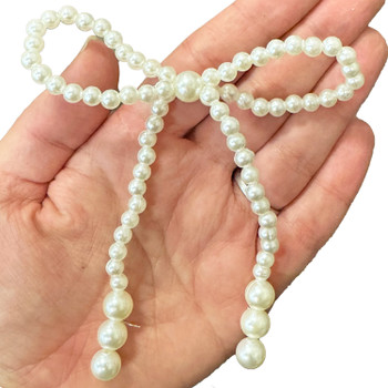 5in Decorative Cream Pearl Arrangement Bow