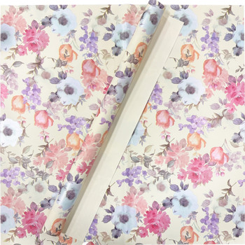 Watercolor Painting Floral Wrapping Paper - Ivory