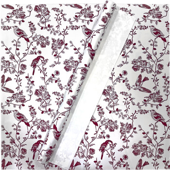 Botanical Print Floral Wrapping Paper - 20 Sheets - Burgundy