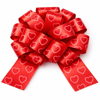 #9 20 Loop Pullbow - 50 Pieces - Red Hearts