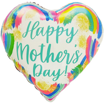 18" Happy Mother's Day Rainbow Foil Balloon - 10 Pieces