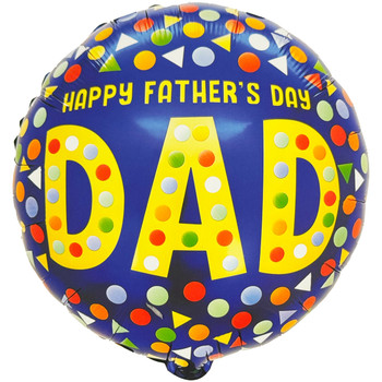 18" Happy Fathers Day DAD Foil Balloons - 10 Pieces