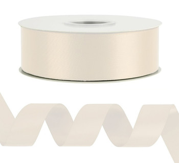 1.5" Single Face Satin Ribbon - Ivory - 50 Yards