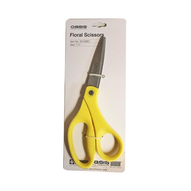 7 1/2" Yellow Floral Scissors
