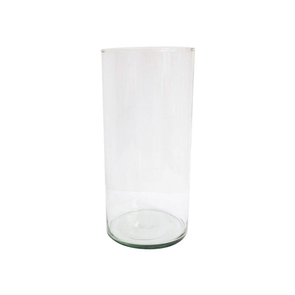 14"H Mexican Glass Cylinder Vase