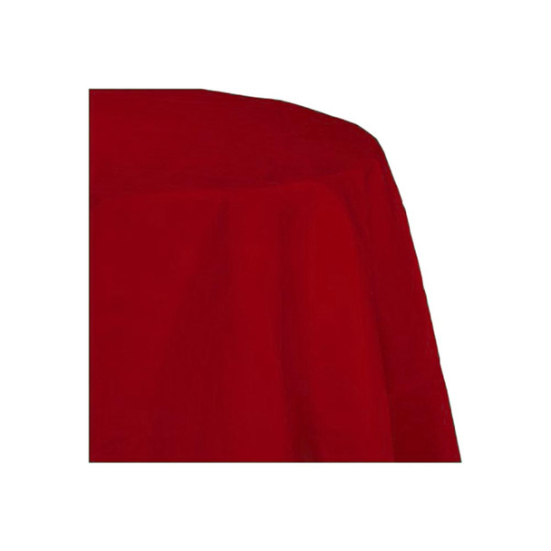 120" Red Round Polyester Table Cover