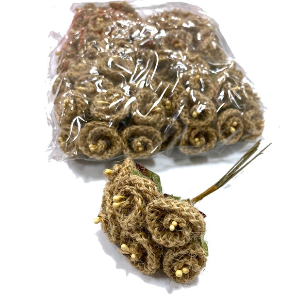 Burlap Rose Buds - 72 Pieces