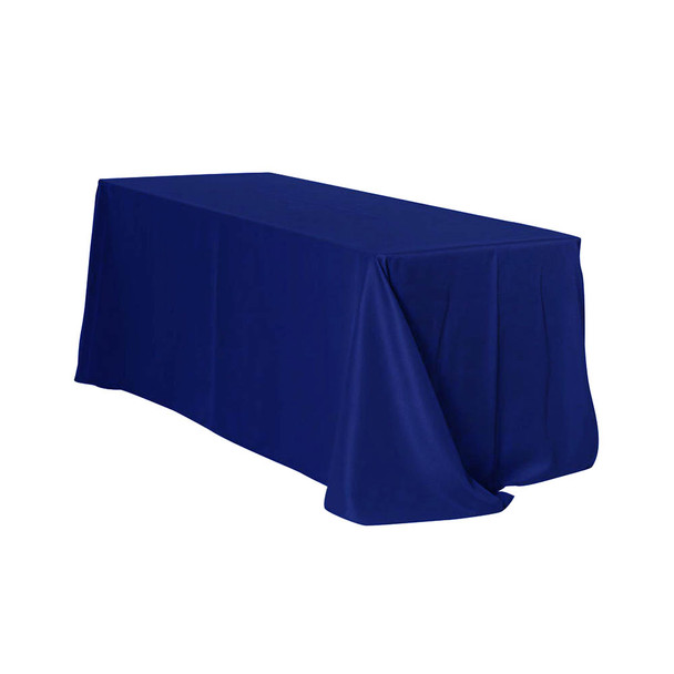 90" x 132" Navy Blue Rectangular Polyester Table Cover