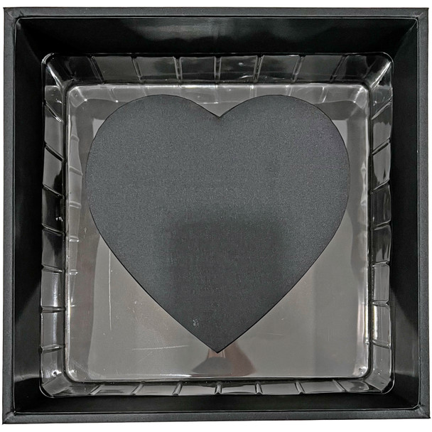 11" Acrylic Lid Surrounded Heart - Black