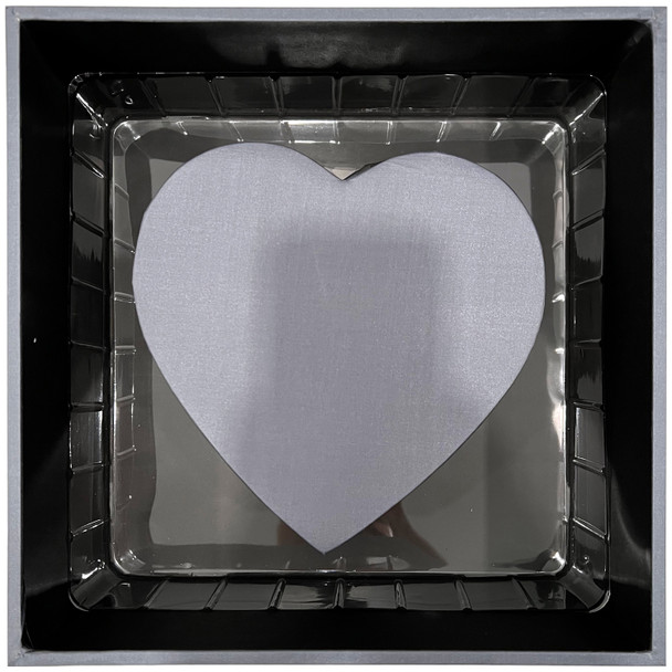 11" Acrylic Lid Surrounded Heart - Gray