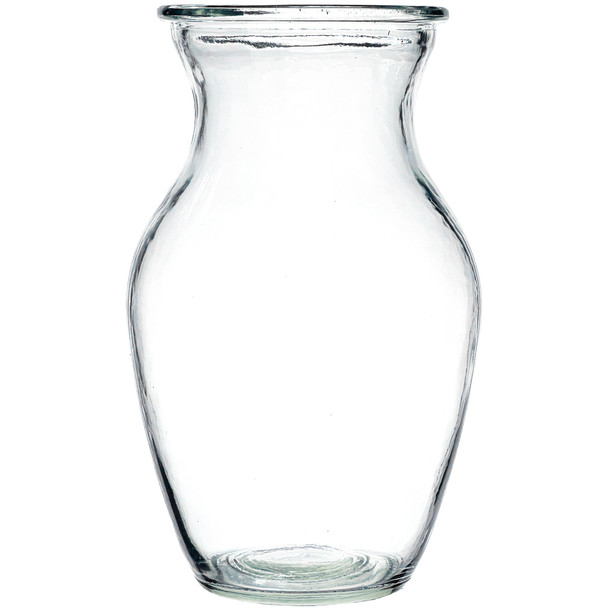 8" Clear Rose Garden Glass Vase
