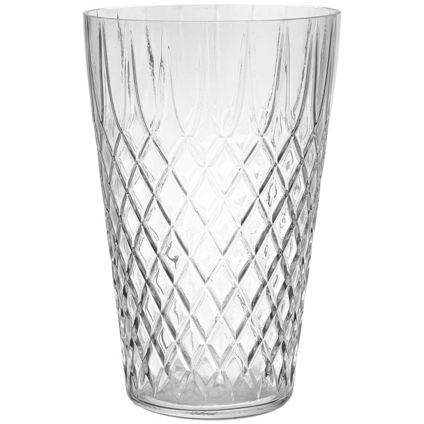 10" Diamond Cut Glass Vase