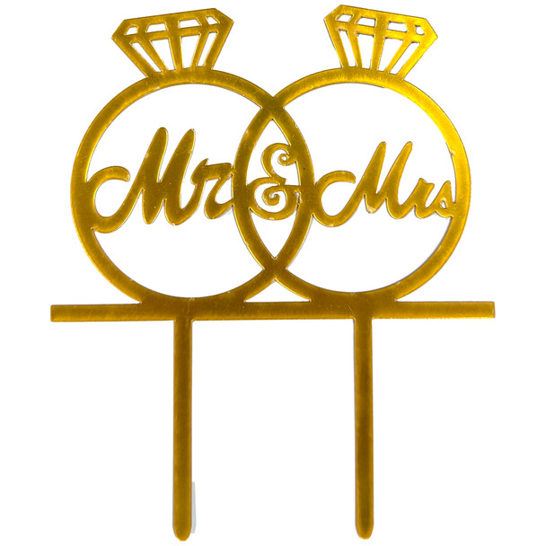 Mr. And Mrs Rings Topper - Acrylic Gold