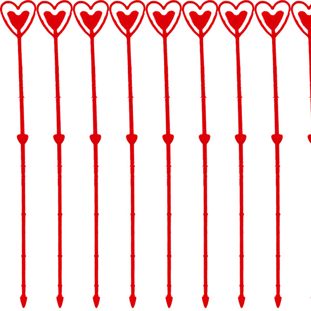 13” Heart Shaped Card Holder Picks - 80 Pieces - Red