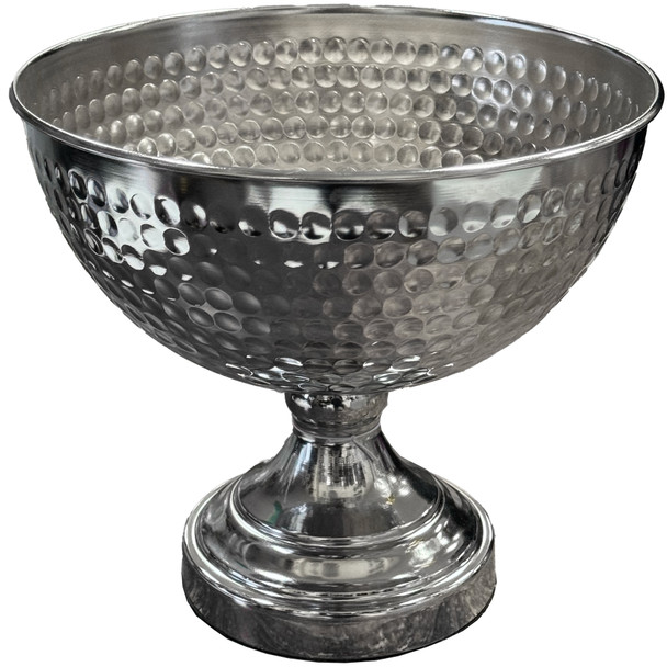 10” Footed Compote Metal Vase - Silver