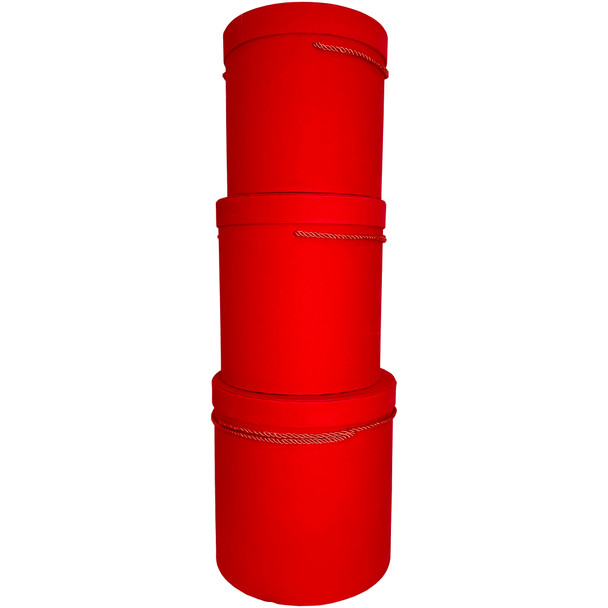 10" Extra Large Velvet Round Box - Red