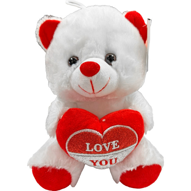 8.5" Love You Glittered Heart Teddy Bear