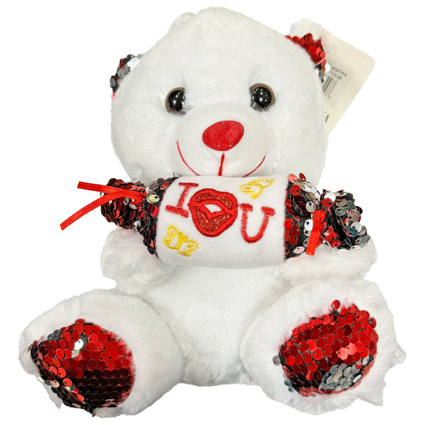 8" Love You Candy Teddy Bears - White