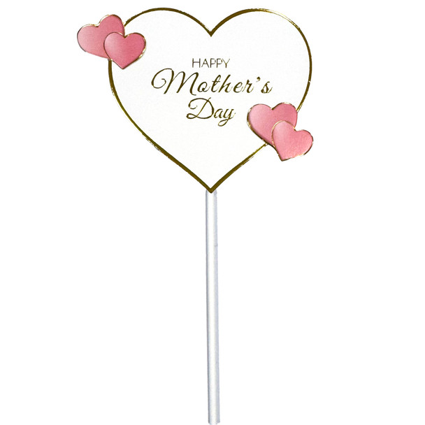 7" Pink Paper Mother's Day Topper
