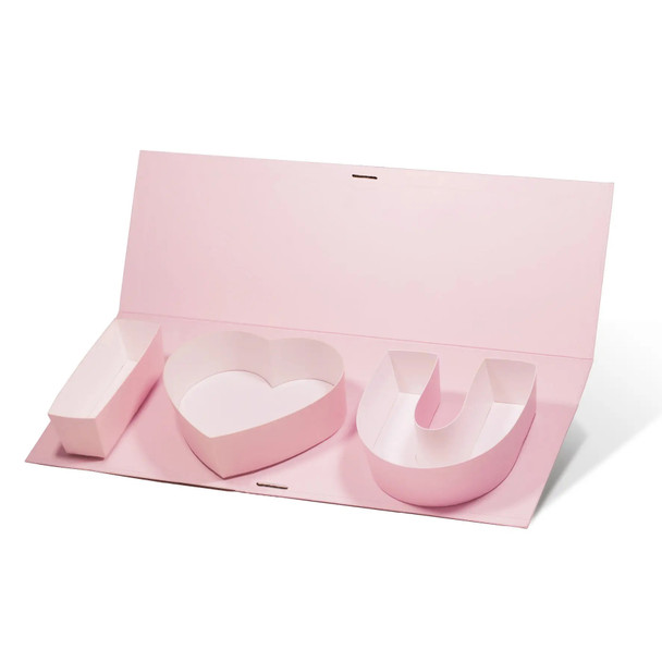 17.75" Shallow Folding Love Box - Pink